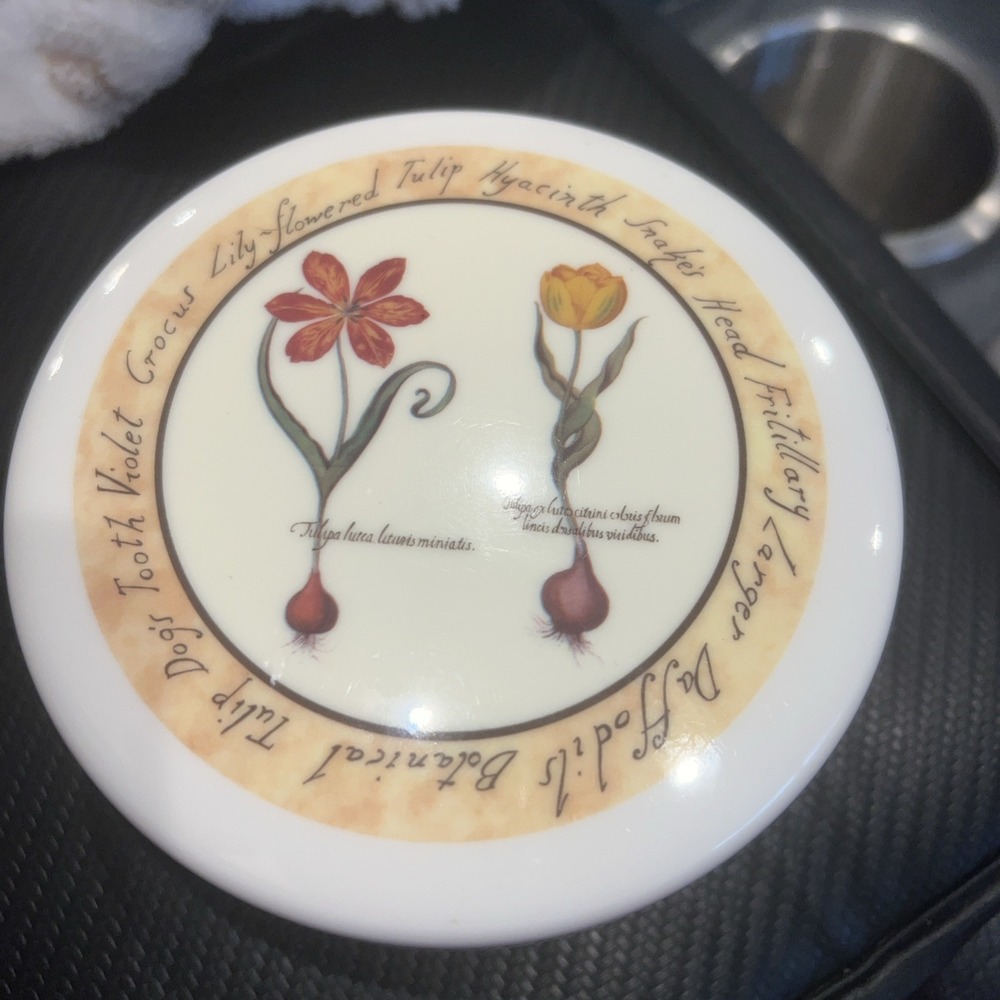 Vintage Melamine Cloverleaf  Flowers Coaster Set of 6 & Holder